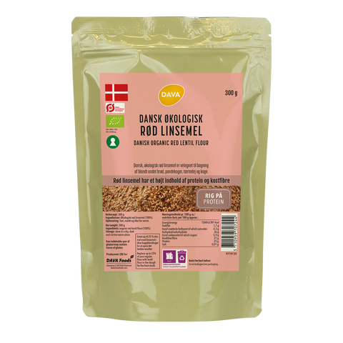 DAVA øko rød linsemel 300 g