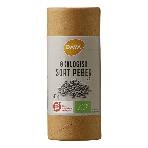DAVA organic whole black pepper, 40 g