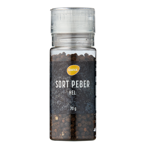 DAVA whole black pepper 70 g, mill