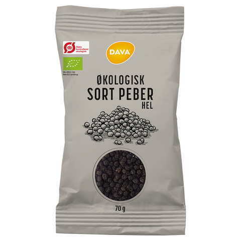 DAVA øko hel sort peber 70 g ps