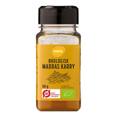 DAVA øko madras karry 50 g i plastikbøtte