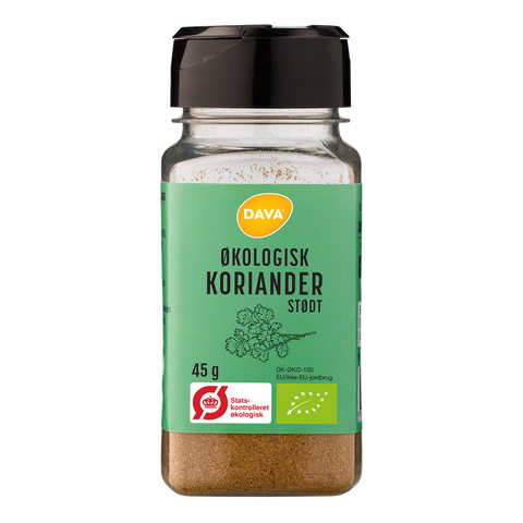 DAVA øko stødt koriander i plastikbøtte